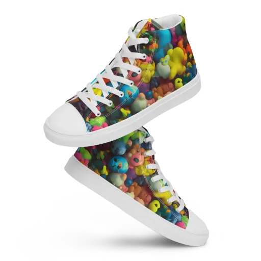 Bubble Pop Art on a Men's High Top Canvas Shoes