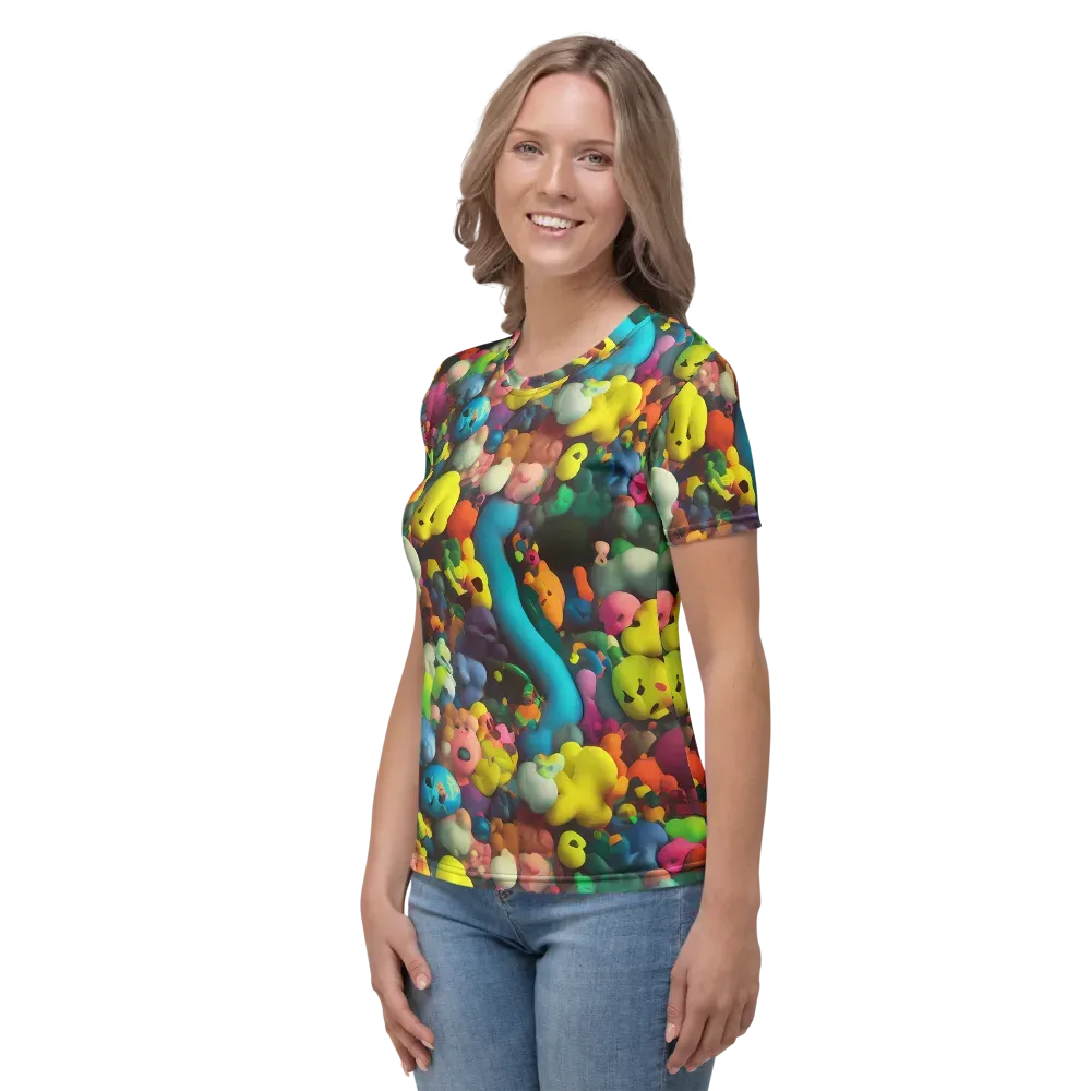 Bubble Pop Art on Women's Crew Neck T-Shirt — Left