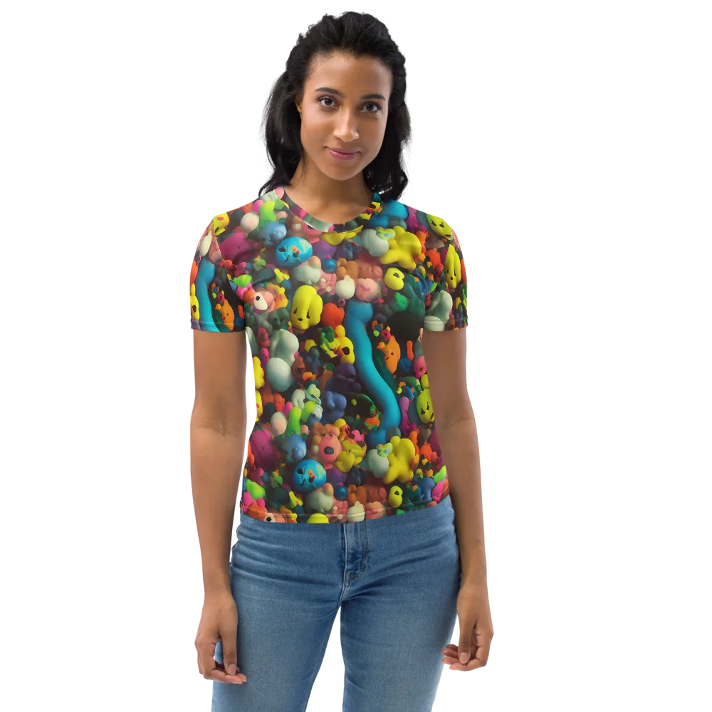 Bubble Pop Art on Women's Crew Neck T-Shirt — Front