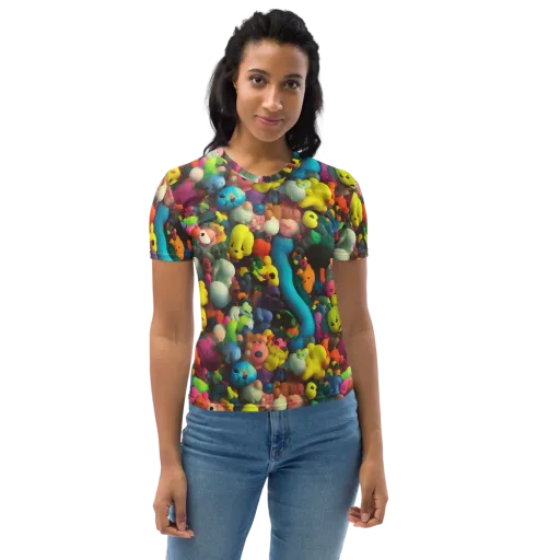 Bubble Pop Art on a Women's Crew Neck T-Shirt