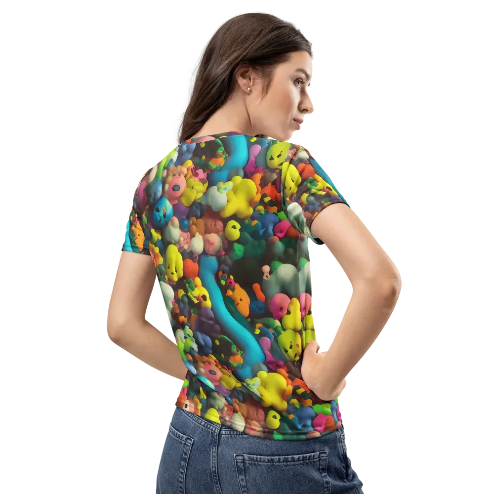 Bubble Pop Art on Women's Crew Neck T-Shirt — Back