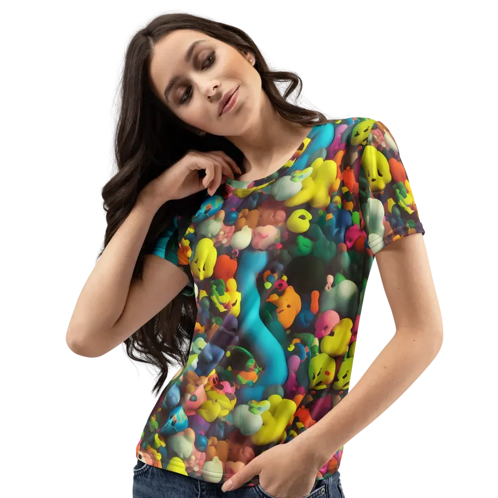 Bubble Pop Art on Women's Crew Neck T-Shirt — Left Front