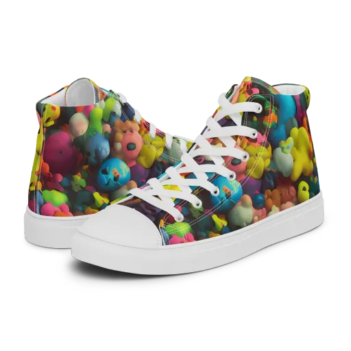 Bubble Pop Art on a Women's High Top Canvas Shoes