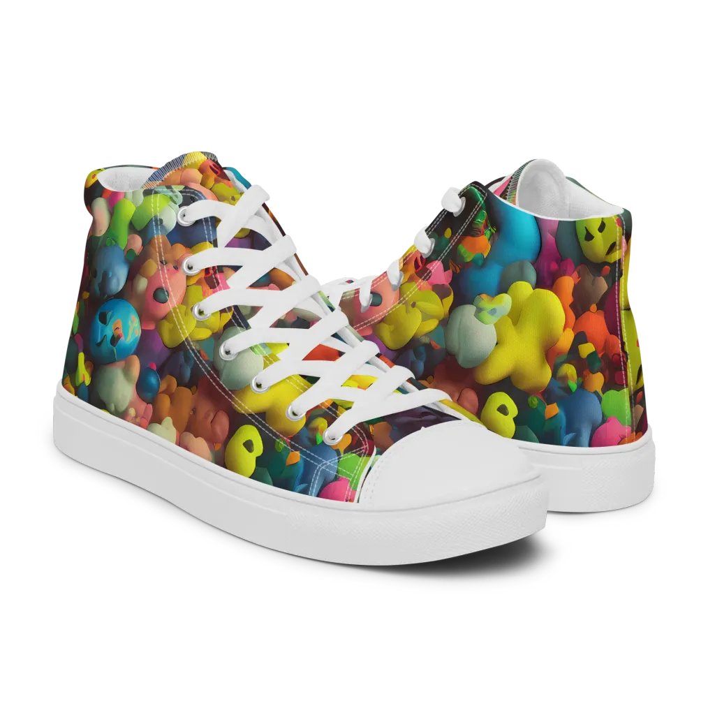 Bubble Pop Art on Women's High Top Canvas Shoes — Right
