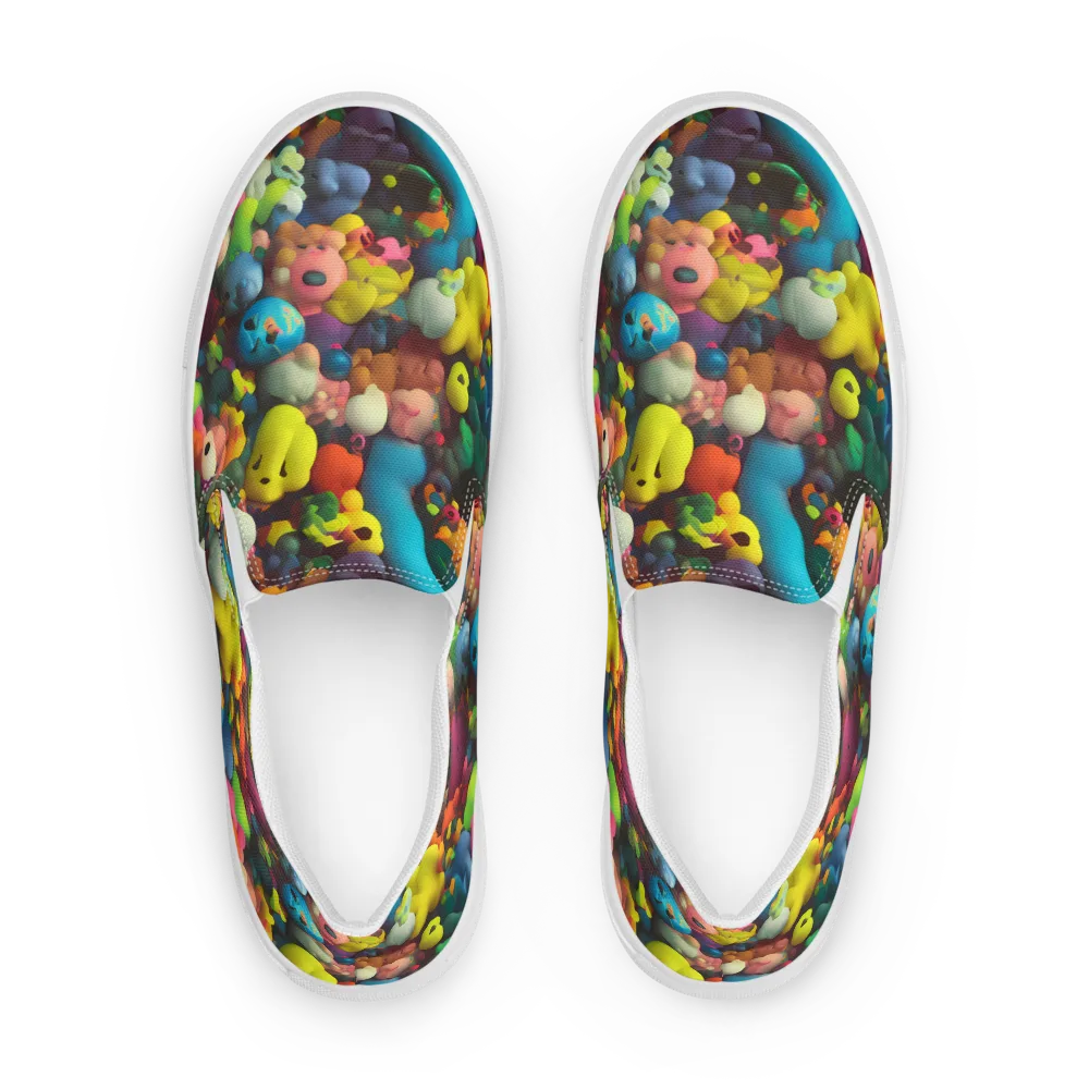 Bubble Pop Art on Men's Slip-On Canvas Shoes — Front