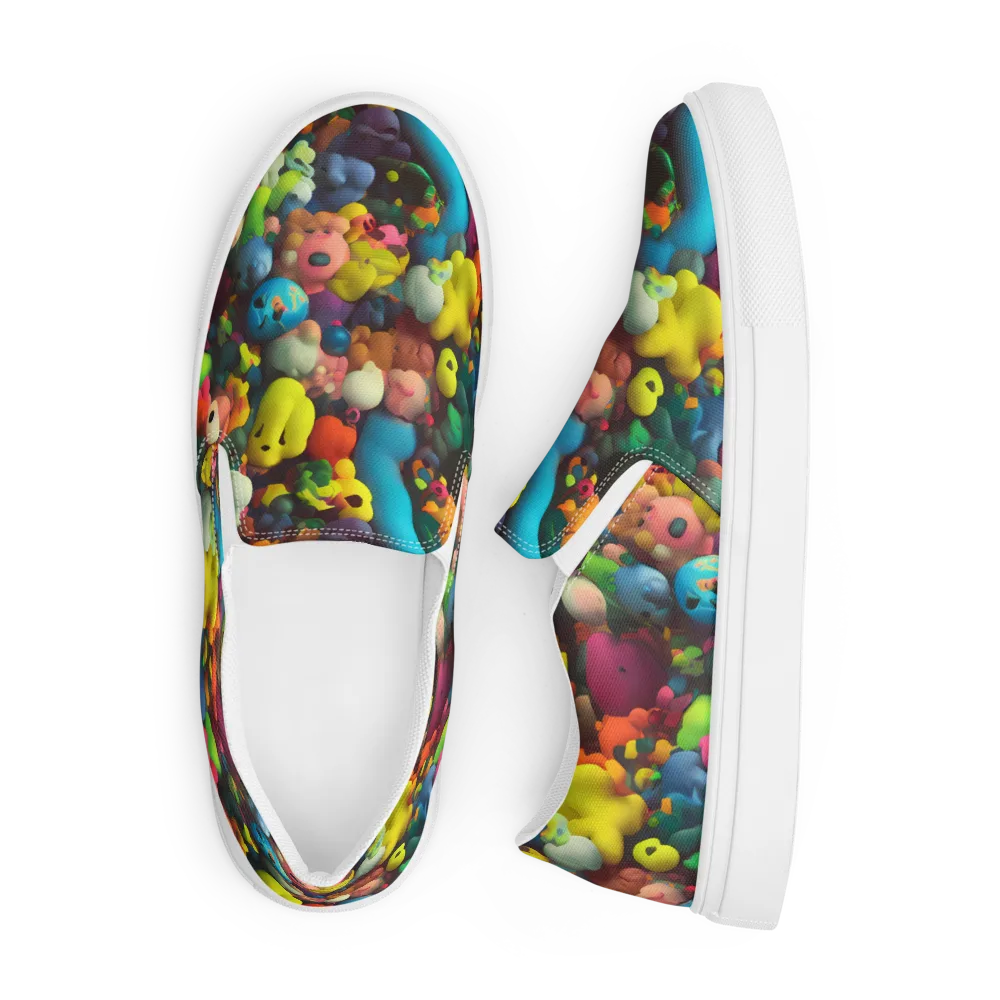 Bubble Pop Art on Men's Slip-On Canvas Shoes — Front