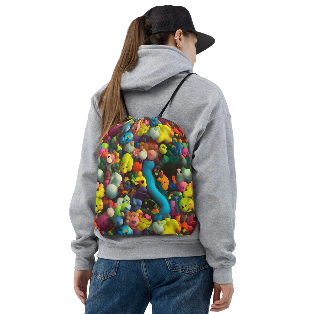Bubble Pop Art on Drawstring Bag — Front