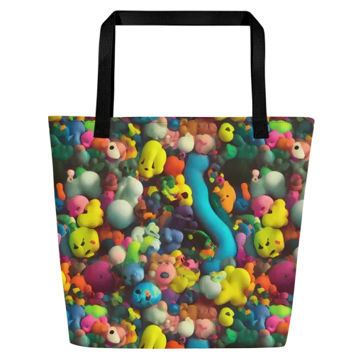 Bubble Pop Art on a Large Tote Bag W/ Pocket