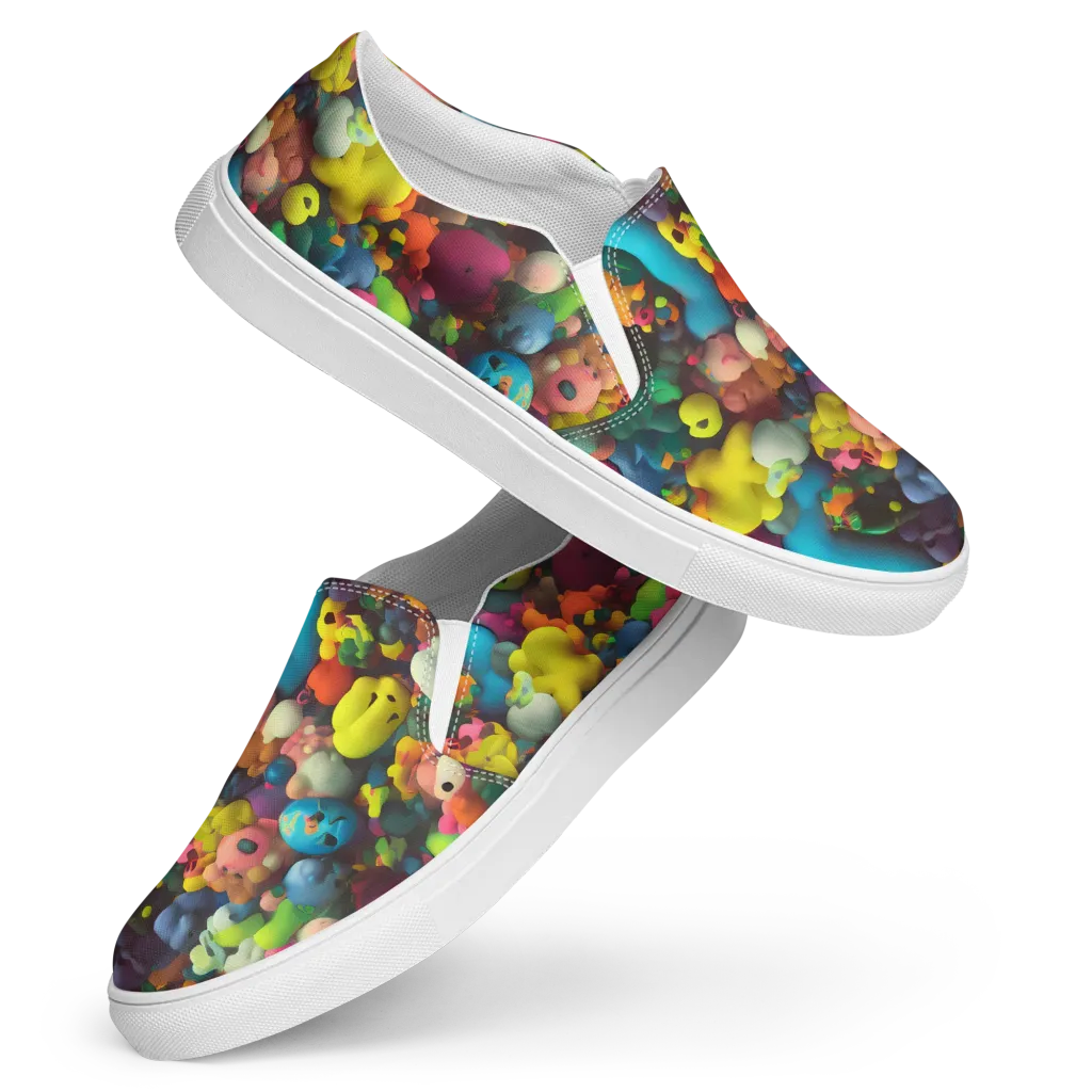 Bubble Pop Art on Women's Slip-On Canvas Shoes — Front