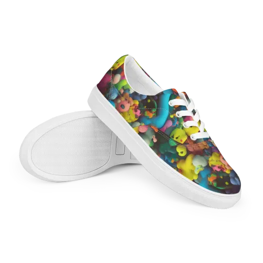 Bubble Pop Art on a Men's Lace-Up Canvas Shoes