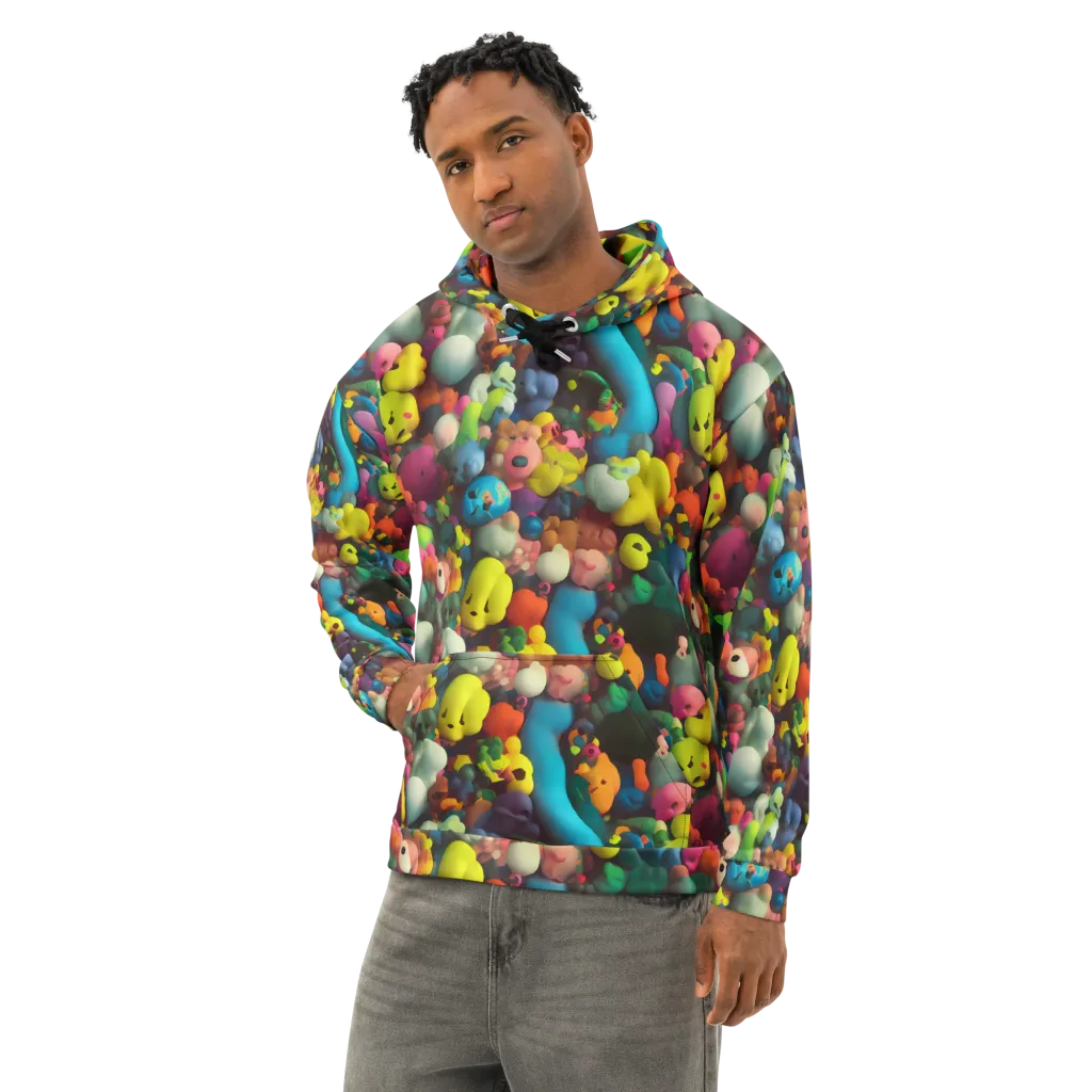 Bubble Pop Art on Cotton Hoodie — Left Front