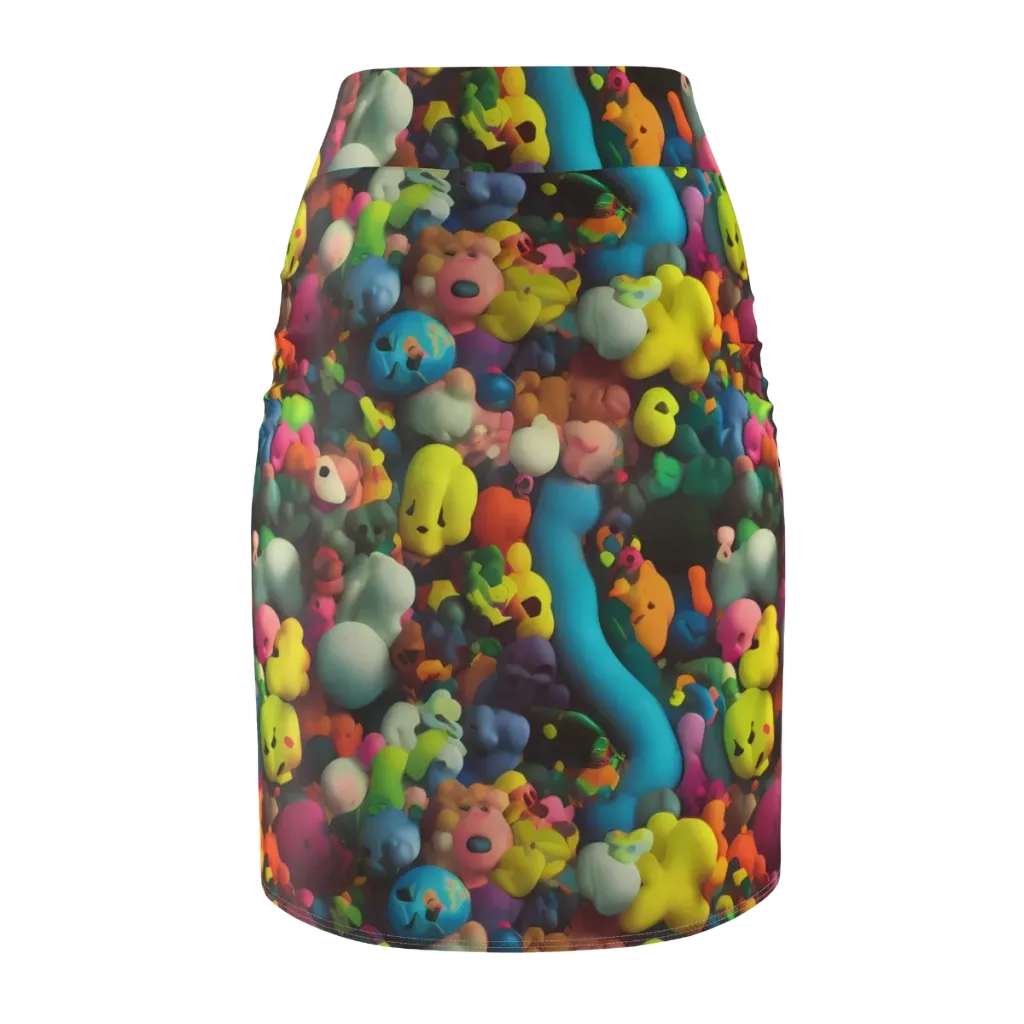 Bubble Pop Art on Pencil Skirt — Back