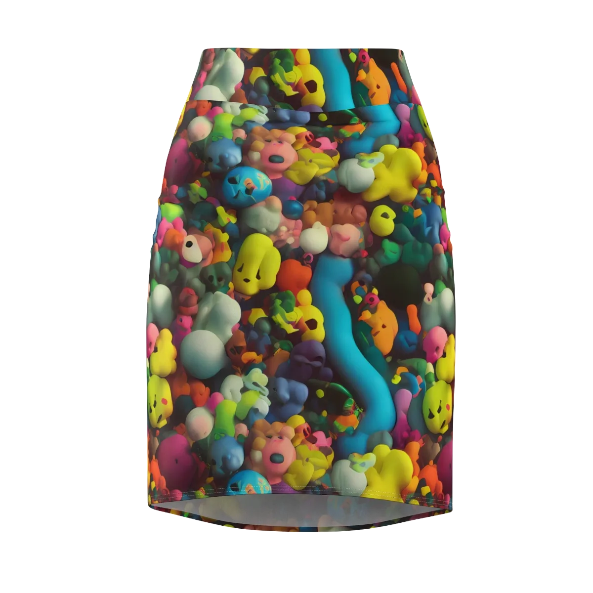 Bubble Pop Art on Pencil Skirt — Front
