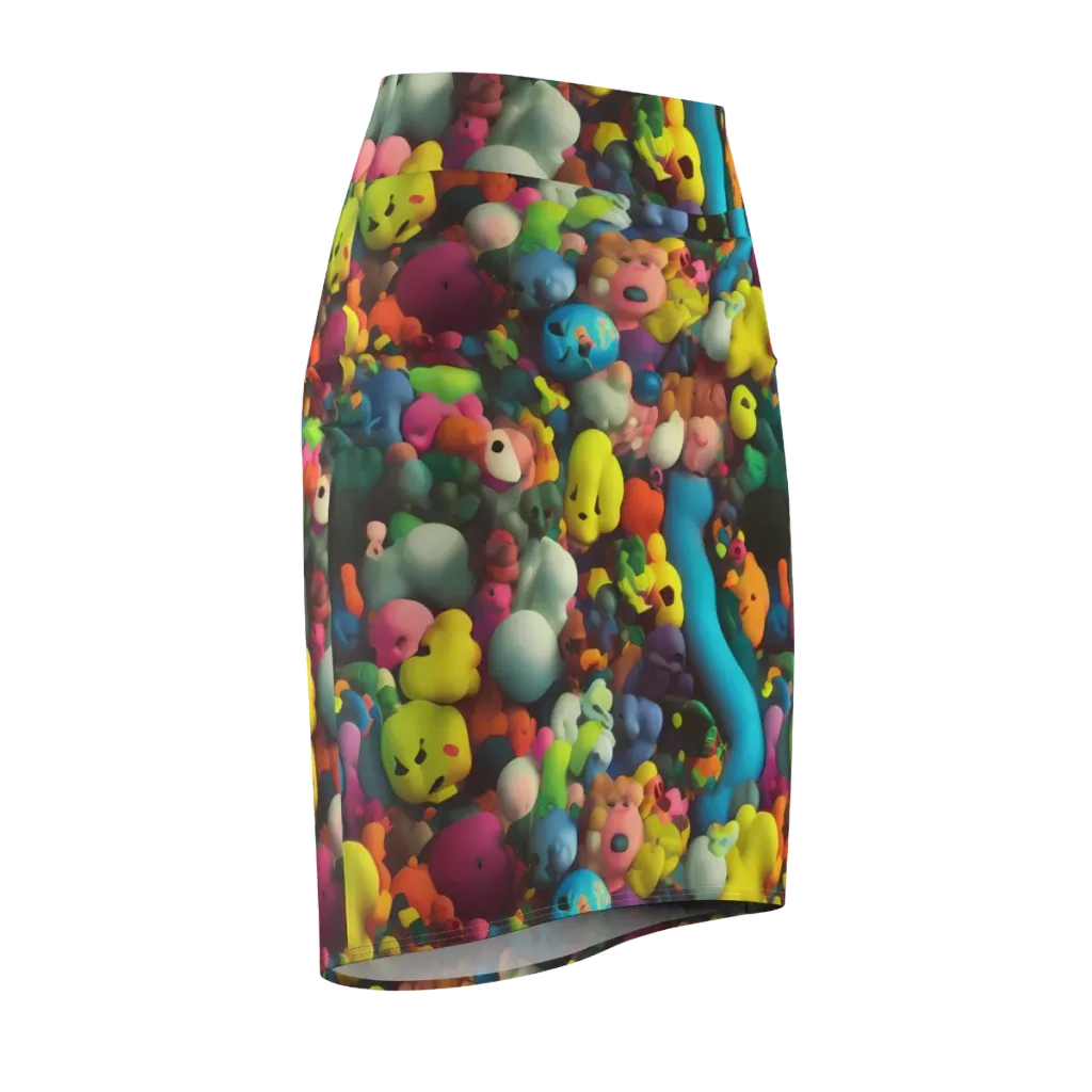 Bubble Pop Art on Pencil Skirt — Front Side