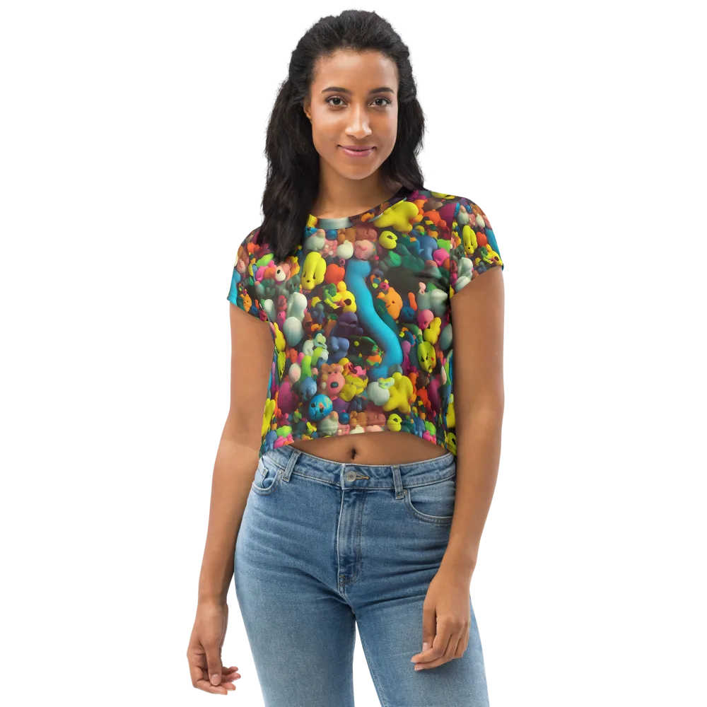 Bubble Pop Art on Crop Tee — Front