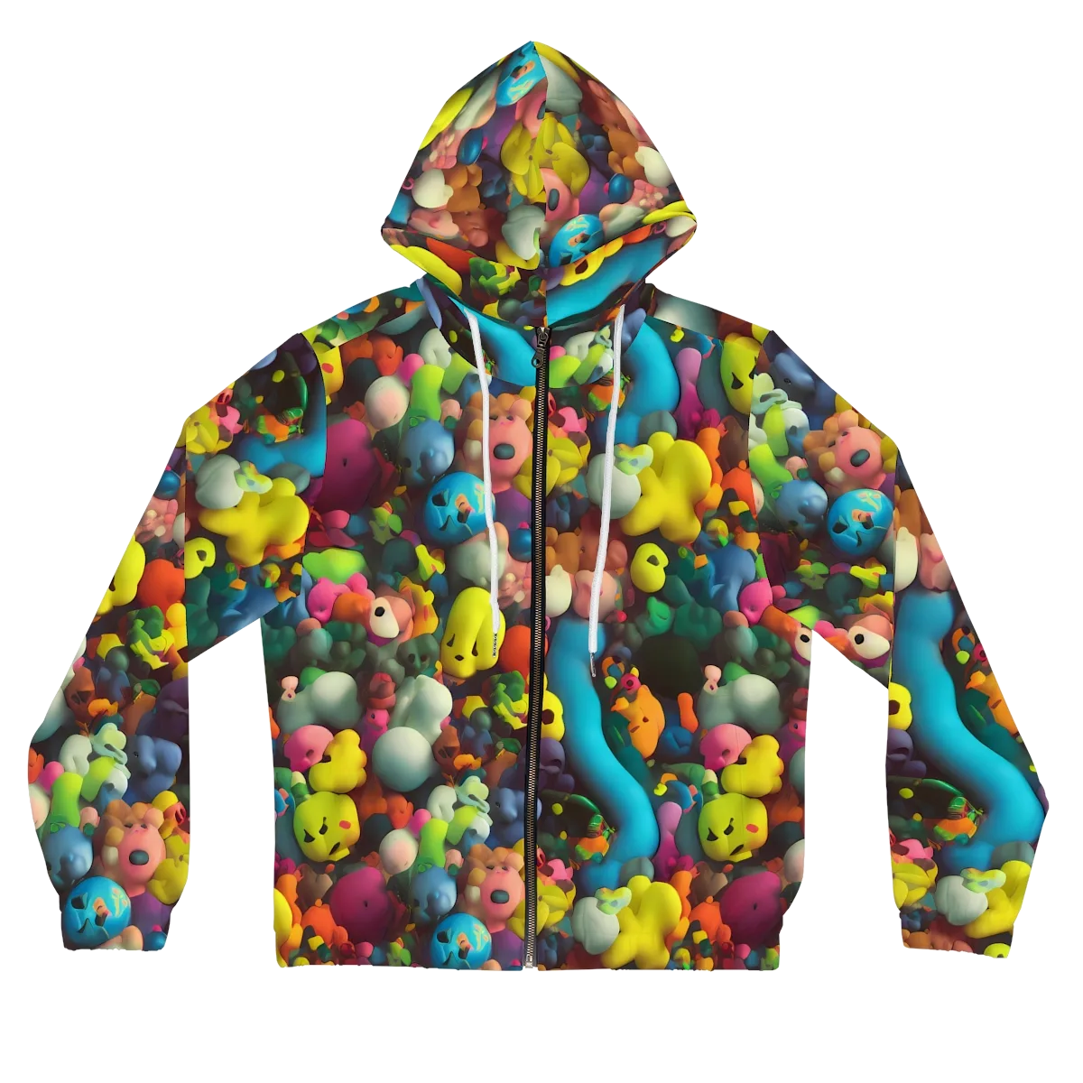 Bubble Pop Art on Women's Full-Zip Hoodie — Front