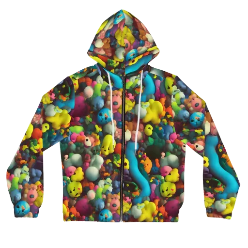 Bubble Pop Art on a Women's Full-Zip Hoodie