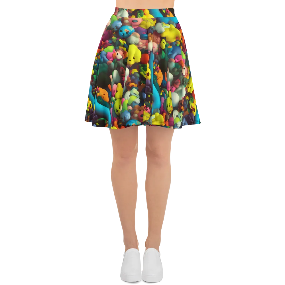 Bubble Pop Art on Skater Skirt — Front