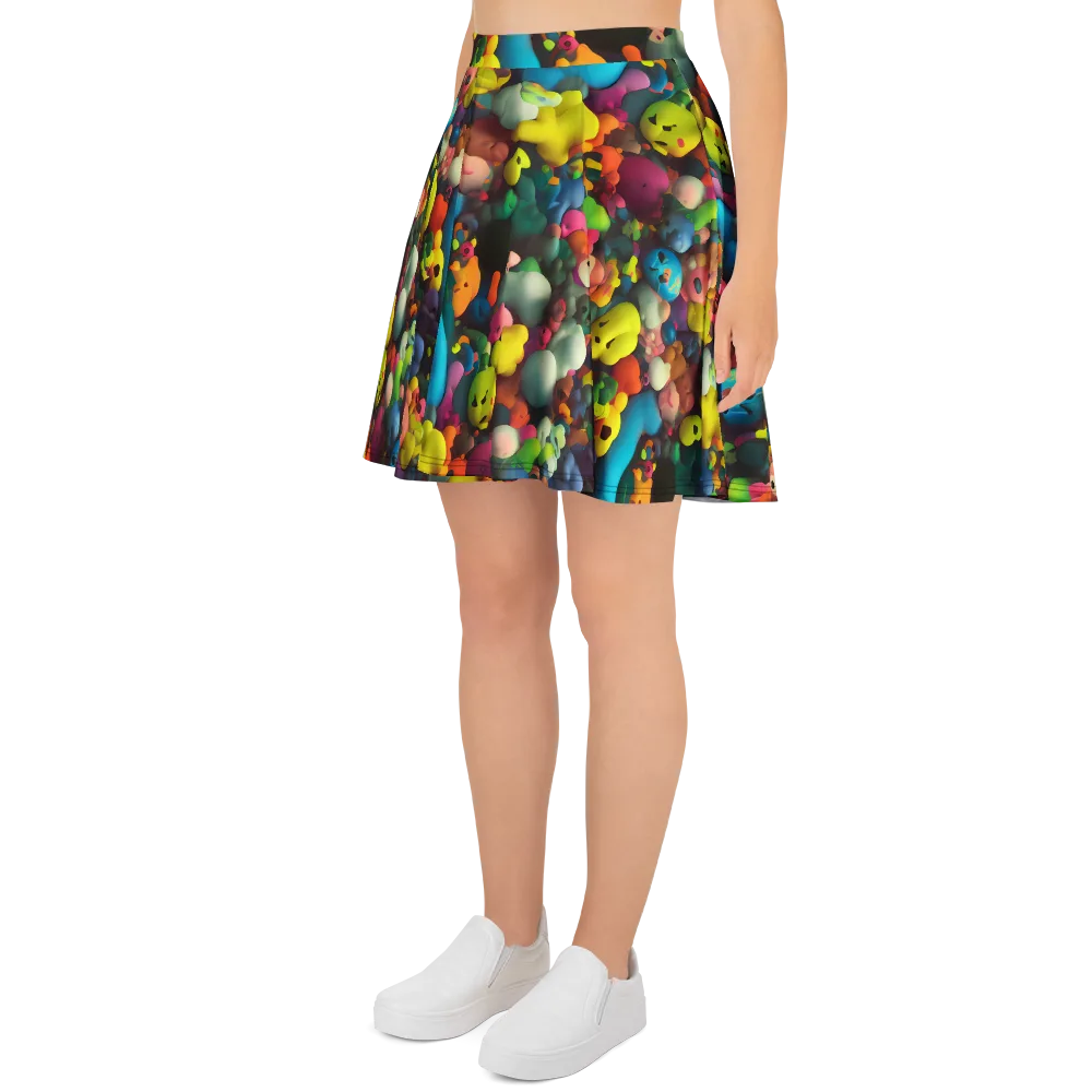 Bubble Pop Art on Skater Skirt — Left
