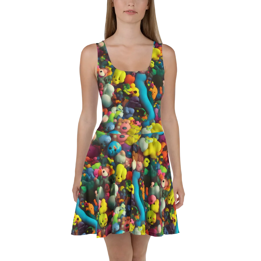 Bubble Pop Art on Skater Dress — Front