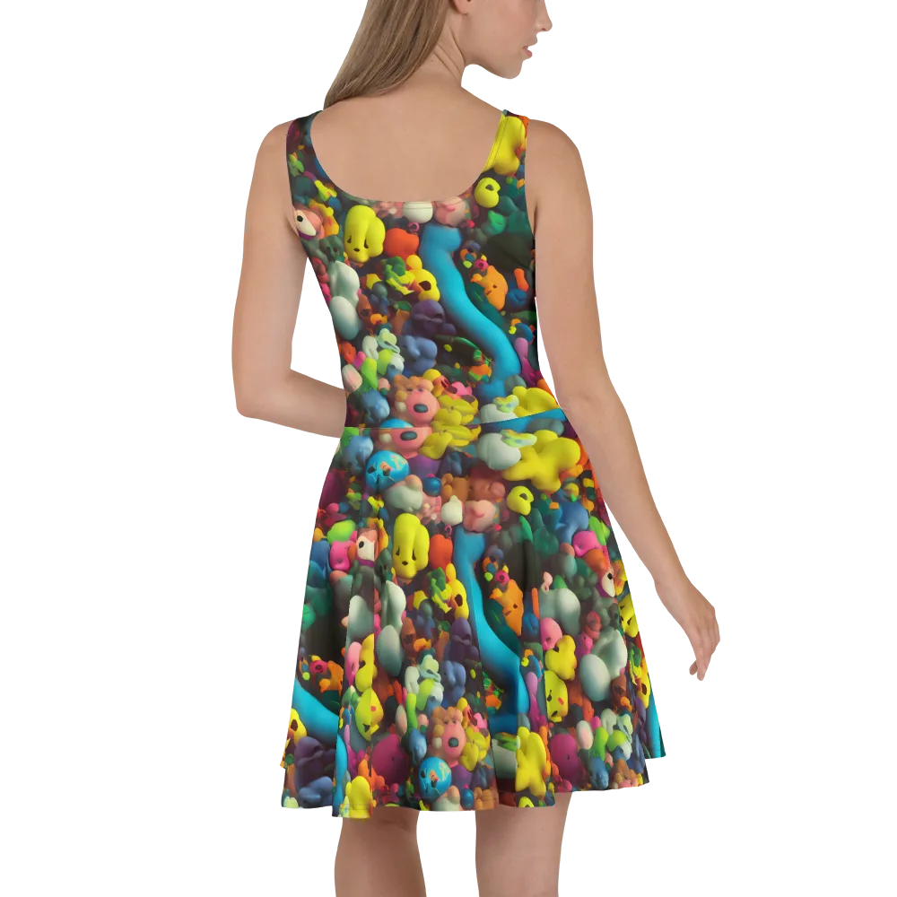 Bubble Pop Art on Skater Dress — Back