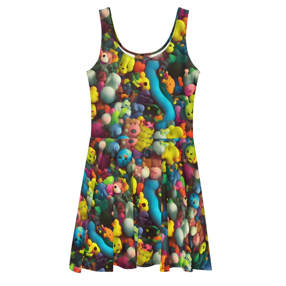 Bubble Pop Art on Skater Dress — Front