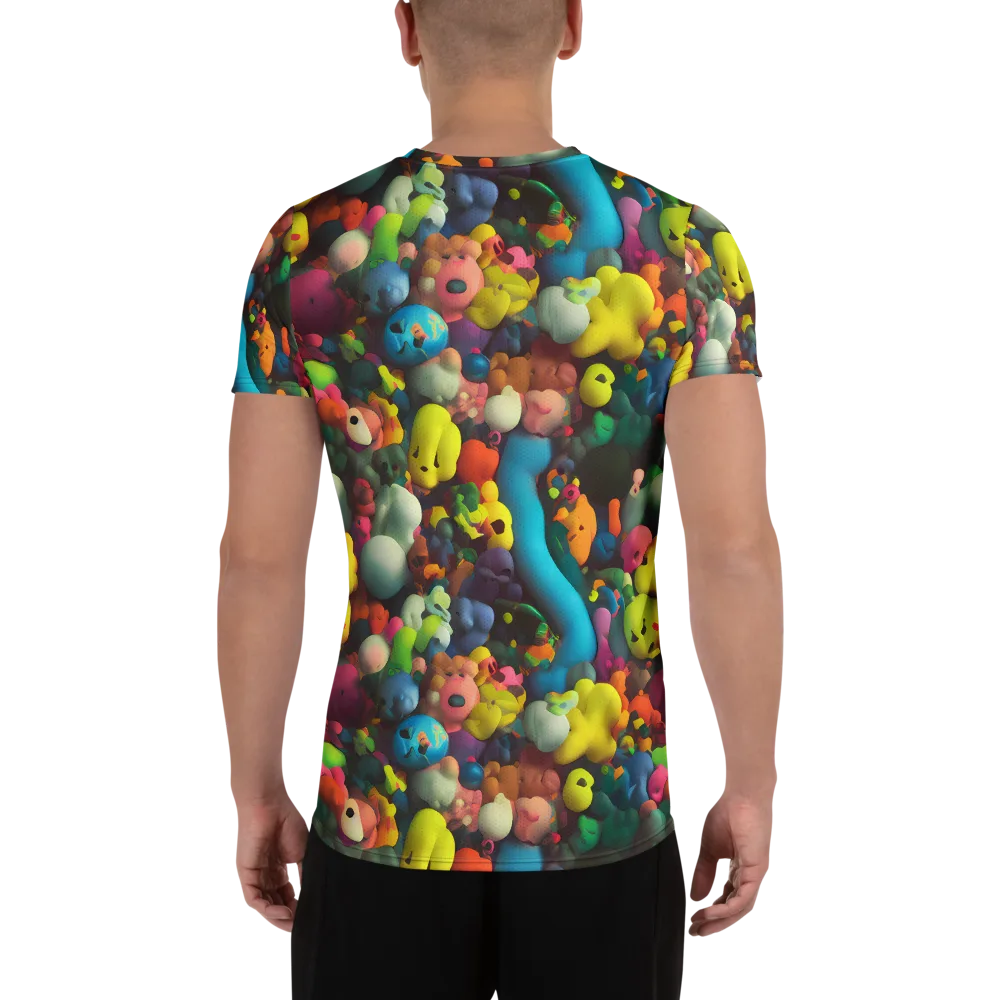 Bubble Pop Art on Men's Athletic T-Shirt — Back