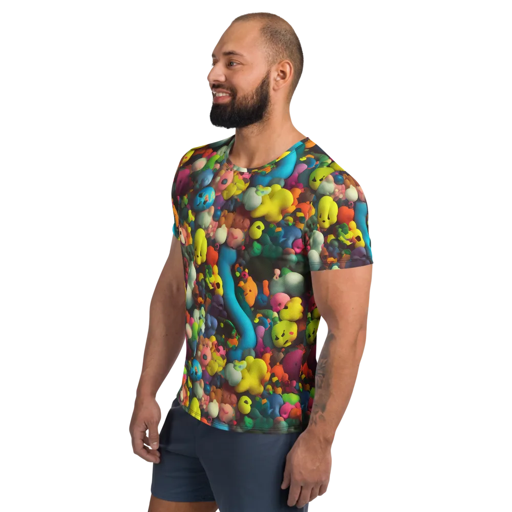 Bubble Pop Art on Men's Athletic T-Shirt — Left