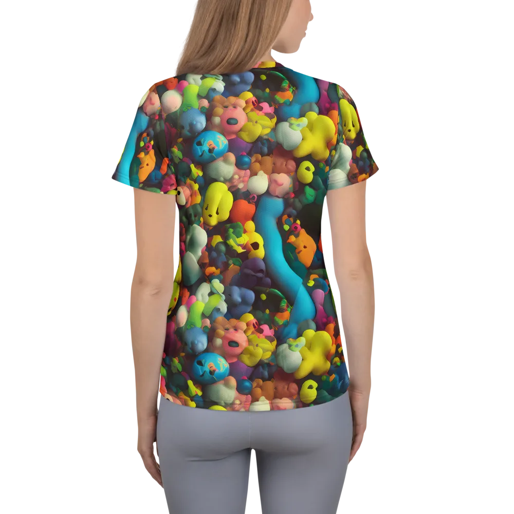 Bubble Pop Art on Women's Athletic T-Shirt — Back