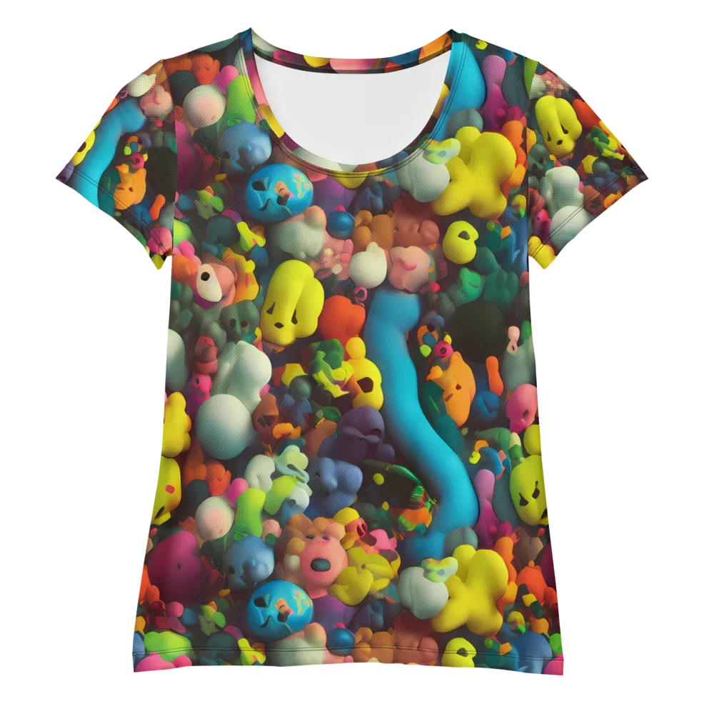 Bubble Pop Art on Women's Athletic T-Shirt — Front