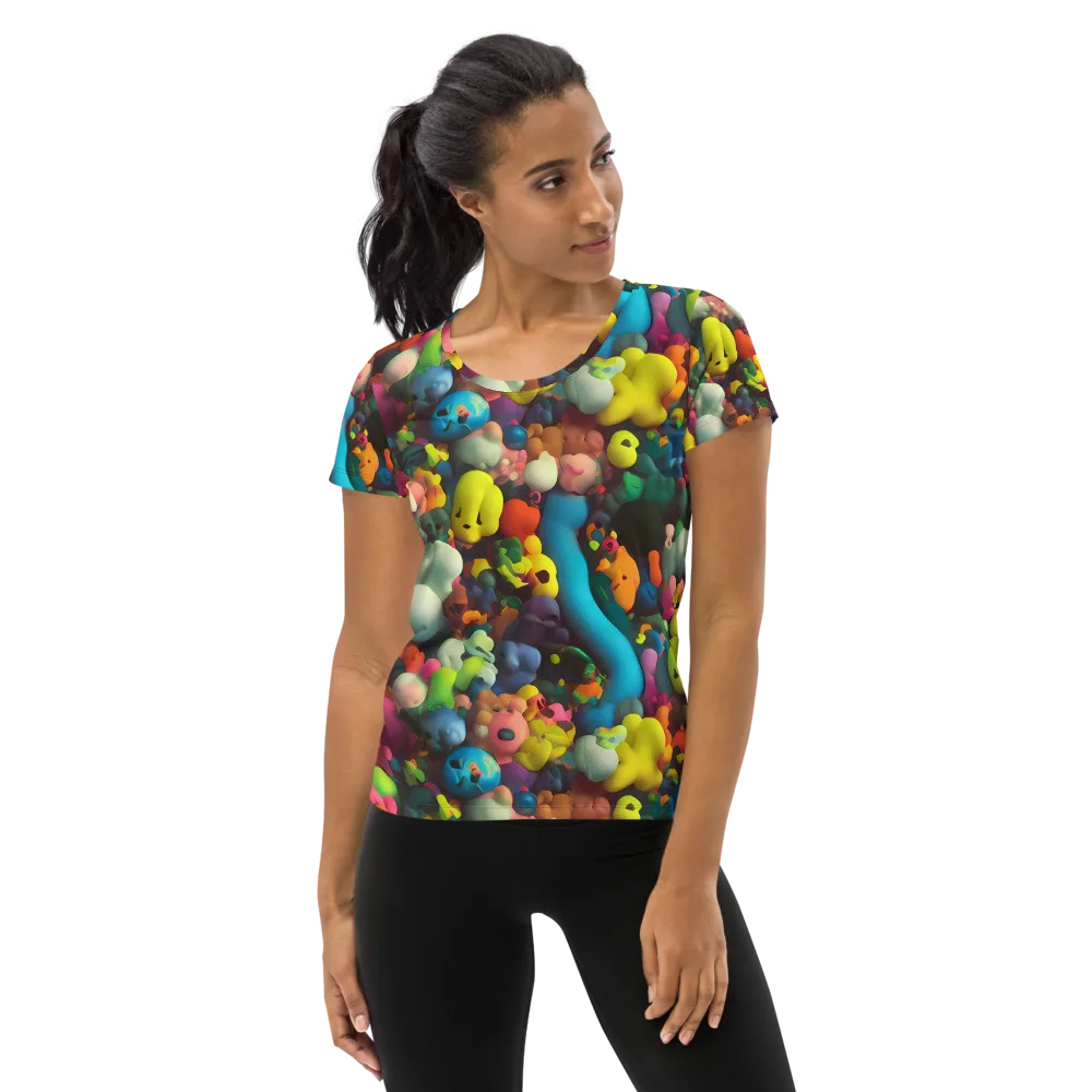 Bubble Pop Art on Women's Athletic T-Shirt — Front