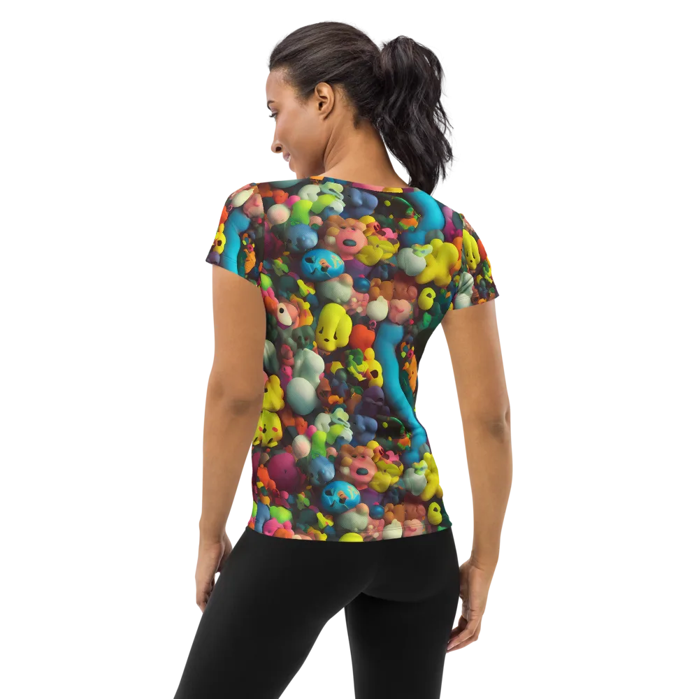 Bubble Pop Art on Women's Athletic T-Shirt — Back