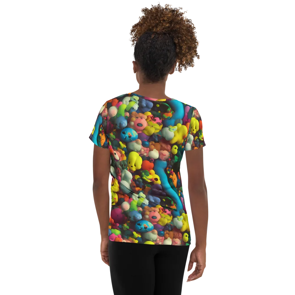 Bubble Pop Art on Women's Athletic T-Shirt — Back