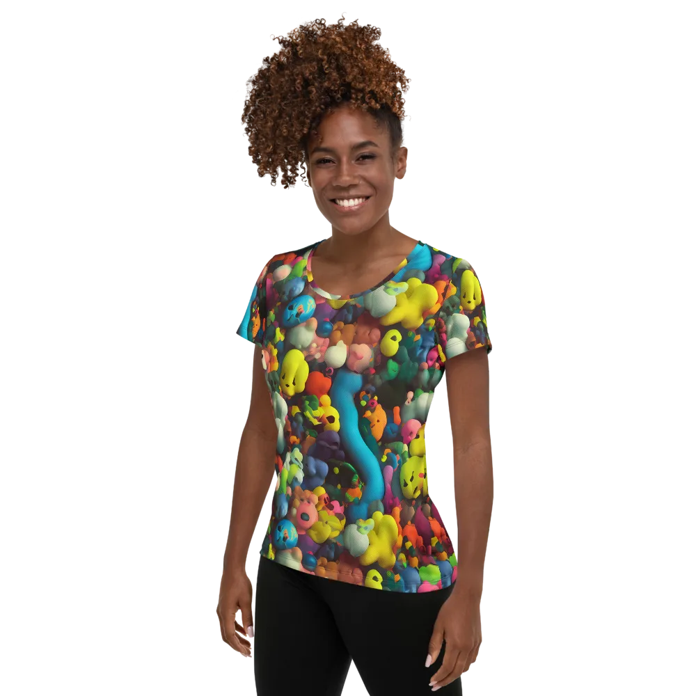 Bubble Pop Art on Women's Athletic T-Shirt — Left