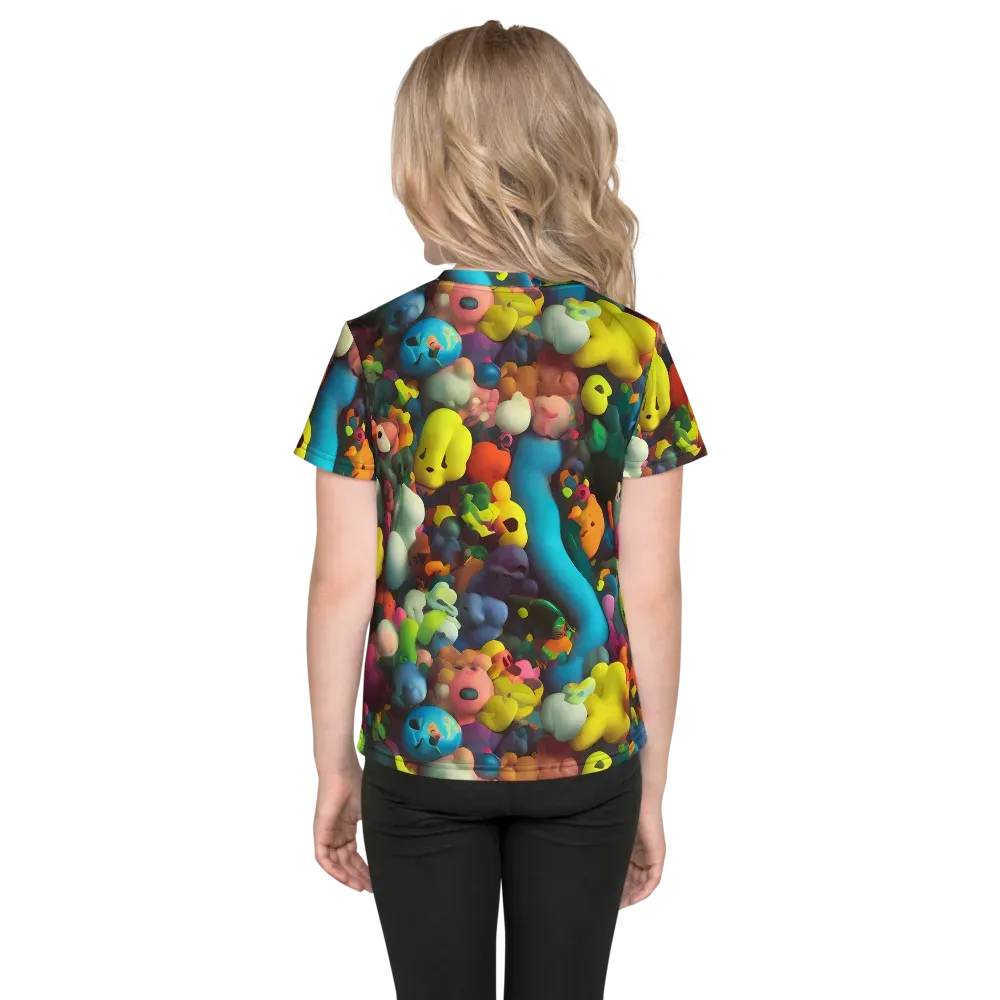 Bubble Pop Art on Kids Crew Neck T-Shirt — Back