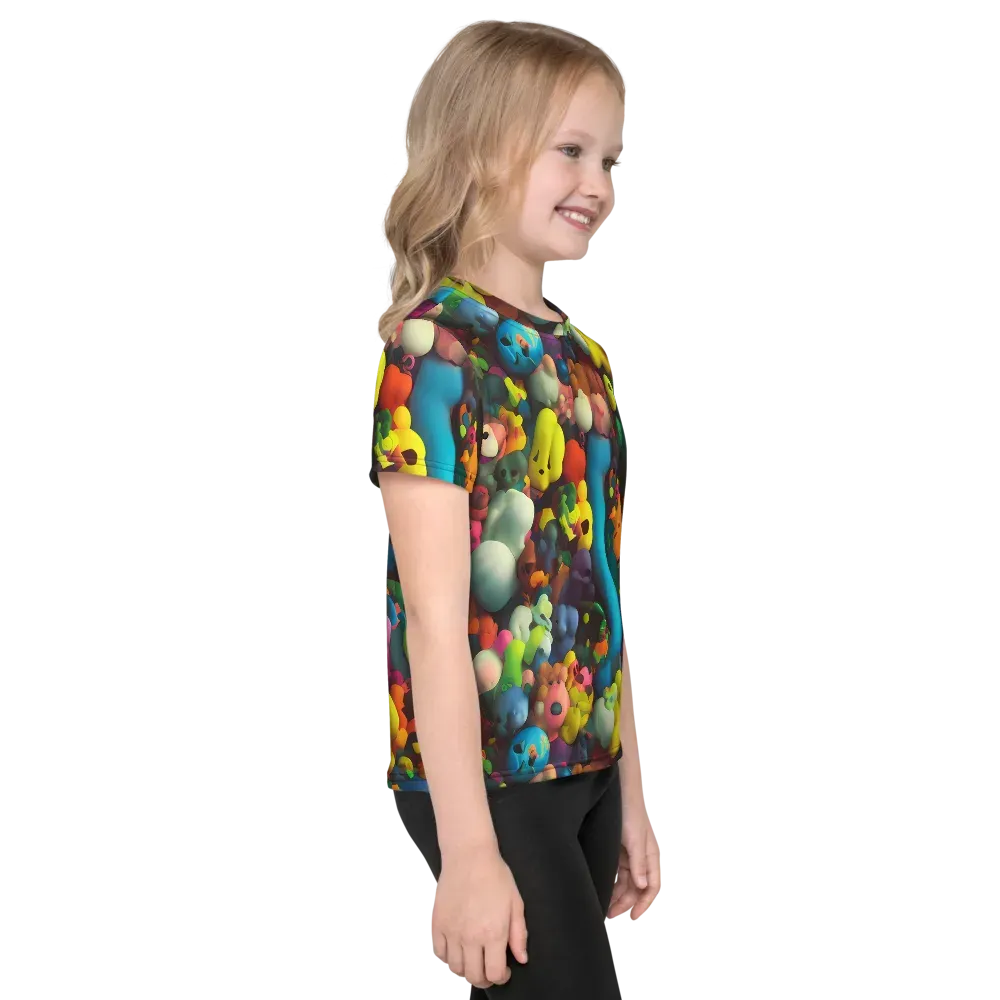 Bubble Pop Art on Kids Crew Neck T-Shirt — Right