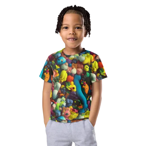Bubble Pop Art on a Kids Crew Neck T-Shirt