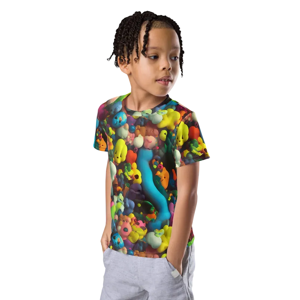 Bubble Pop Art on Kids Crew Neck T-Shirt — Left Front