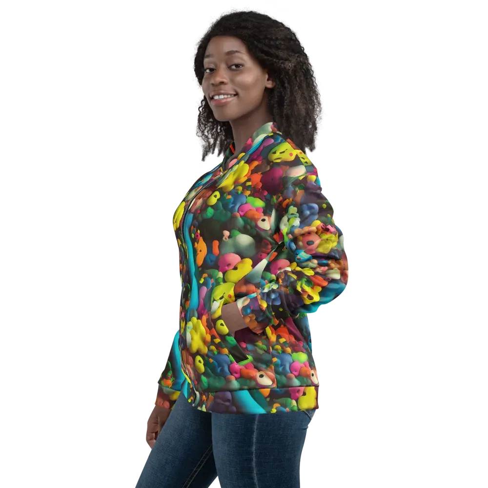 Bubble Pop Art on Bomber Jacket — Left