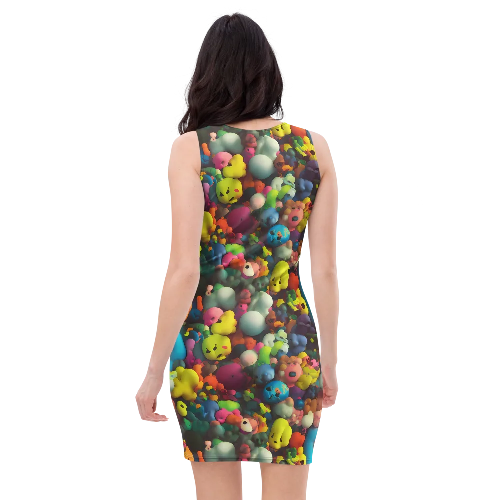 Bubble Pop Art on Bodycon Dress — Back