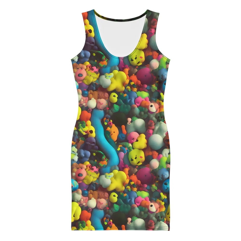 Bubble Pop Art on Bodycon Dress — Front