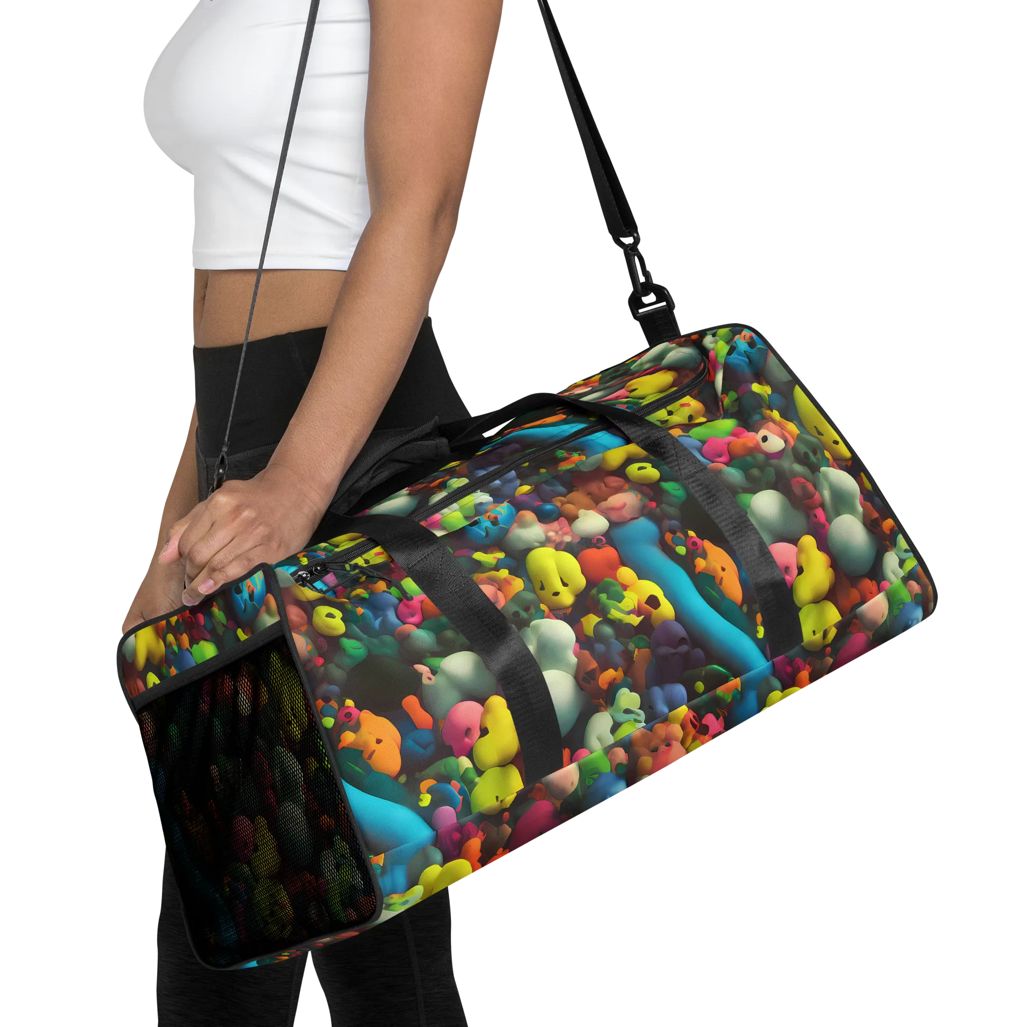 Bubble Pop Art on Duffle Bag — Front