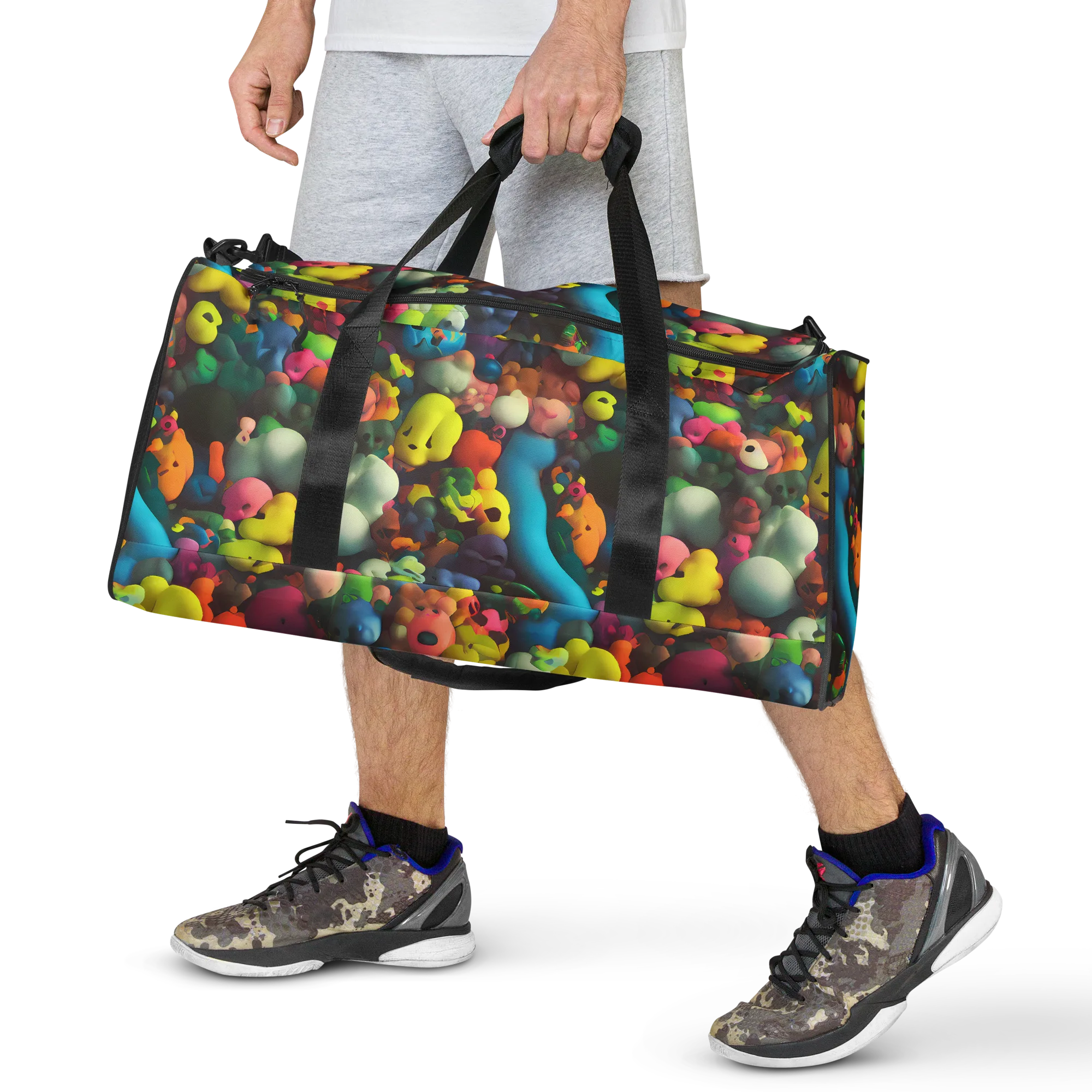 Bubble Pop Art on Duffle Bag — Front