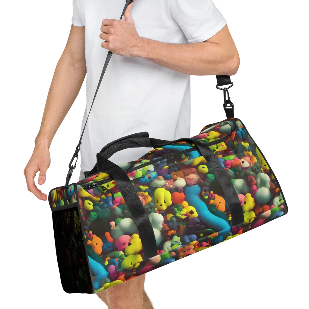 Bubble Pop Art on Duffle Bag — Right Front