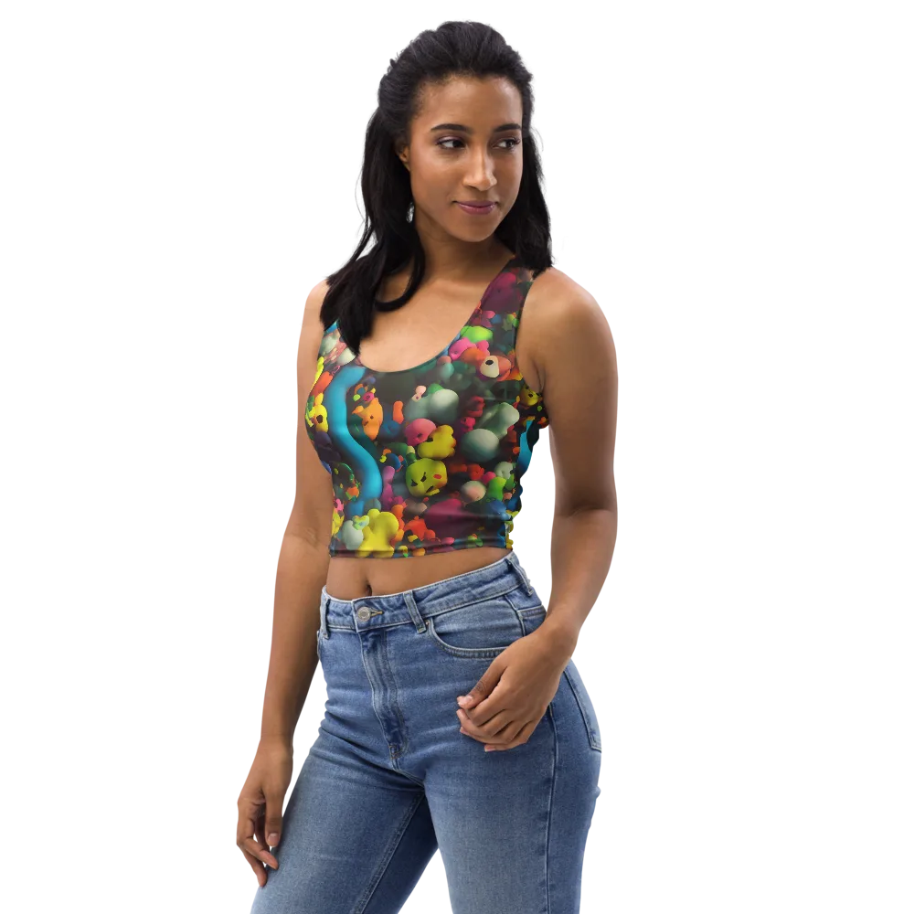 Bubble Pop Art on Crop Top — Left Front