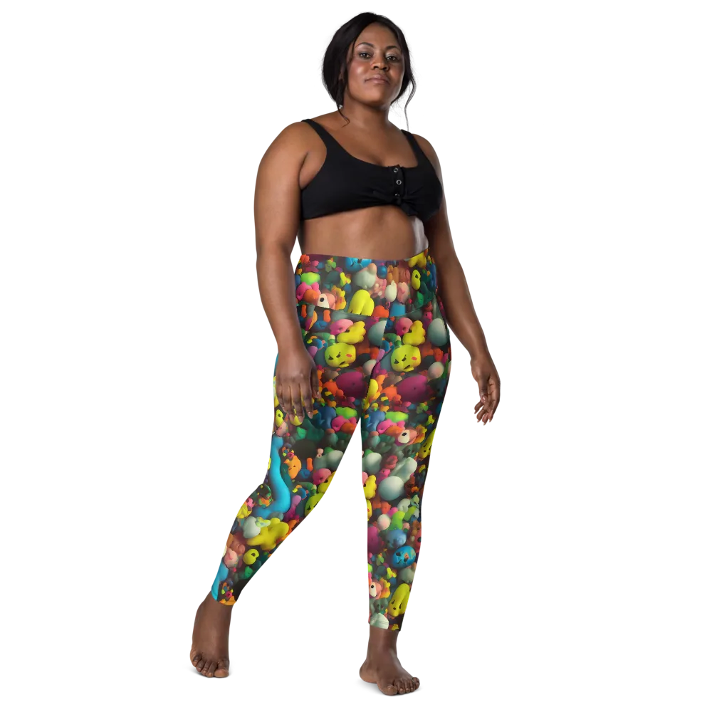 Bubble Pop Art on Leggings with Pockets — Front