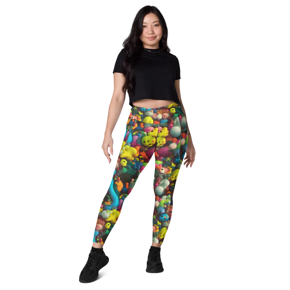Bubble Pop Art on Leggings with Pockets — Front