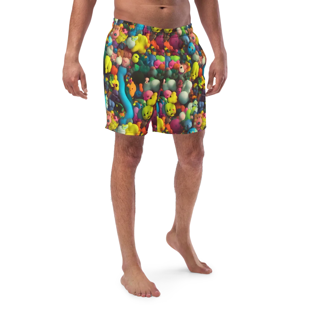 Bubble Pop Art on Swim Trunks — Front