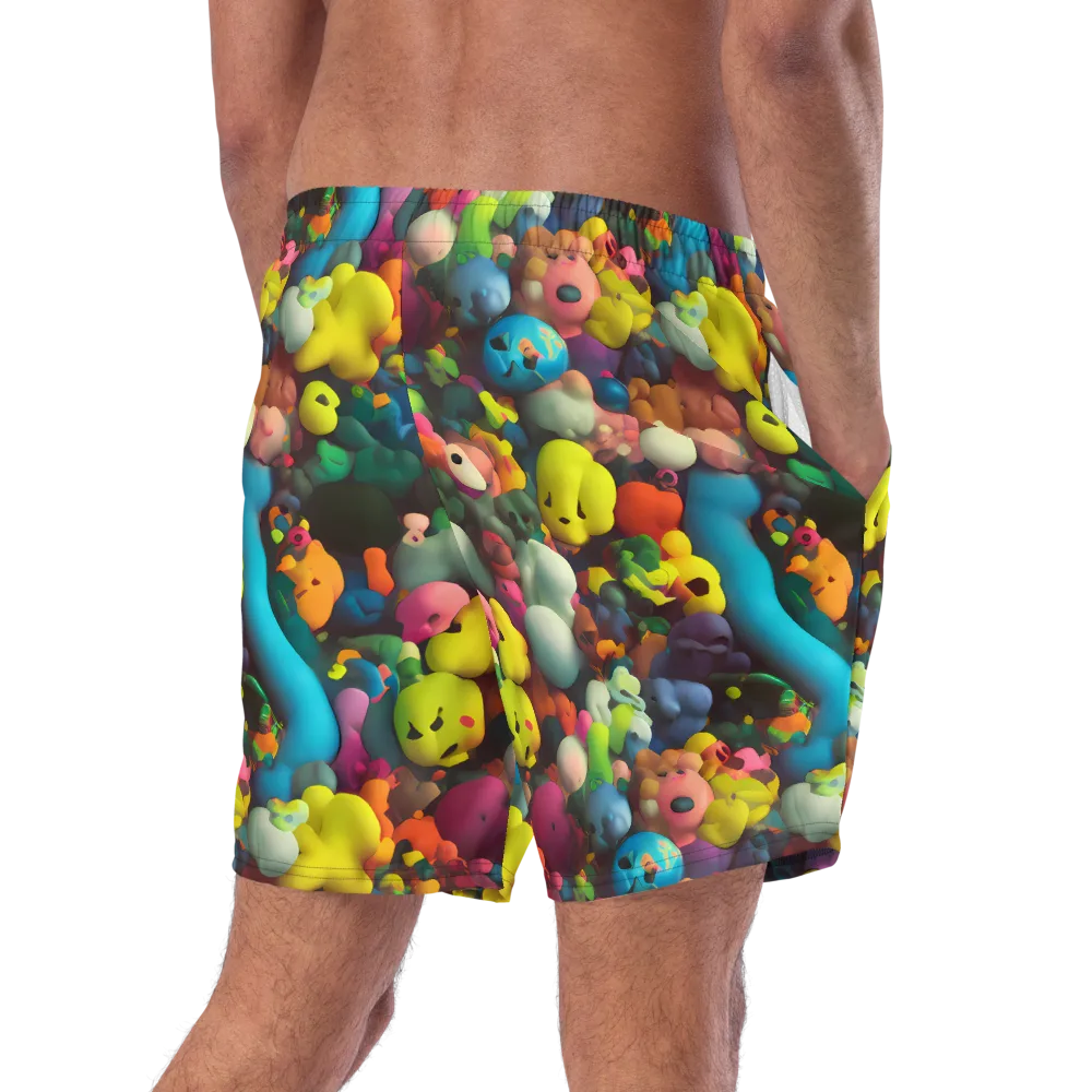 Bubble Pop Art on Swim Trunks — Right Back