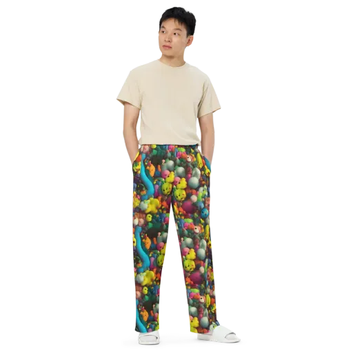Bubble Pop Art on a Wide-Leg Pants